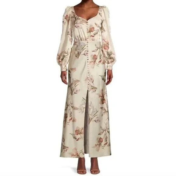 SACHIN + BABI Dress Size 8 NEW AMY Eggshell Venetia Petals Floral Satin - Picture 5 of 9